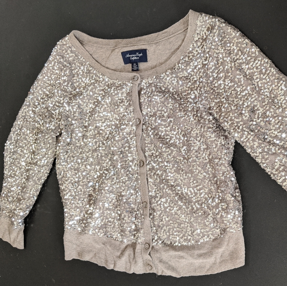 Shinny Silver Cardigan
